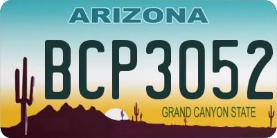 AZ license plate BCP3052