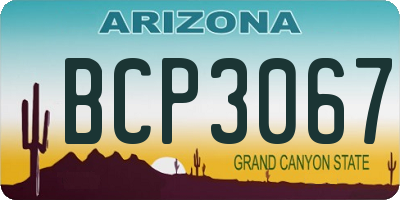 AZ license plate BCP3067