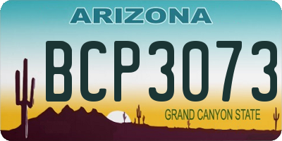 AZ license plate BCP3073