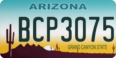 AZ license plate BCP3075