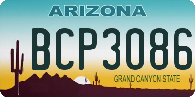 AZ license plate BCP3086