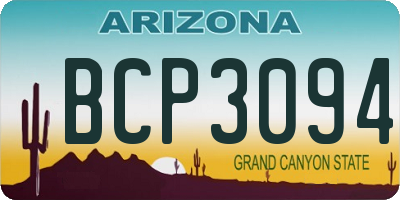 AZ license plate BCP3094