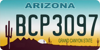 AZ license plate BCP3097