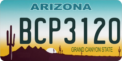 AZ license plate BCP3120