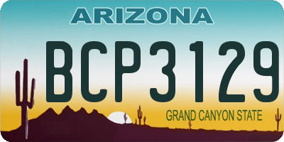 AZ license plate BCP3129