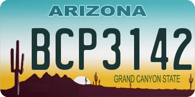 AZ license plate BCP3142