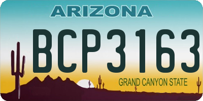 AZ license plate BCP3163