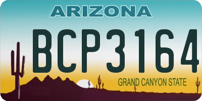 AZ license plate BCP3164