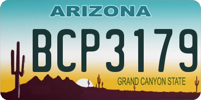 AZ license plate BCP3179