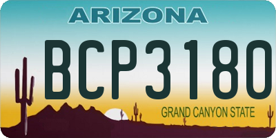 AZ license plate BCP3180