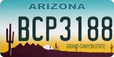 AZ license plate BCP3188