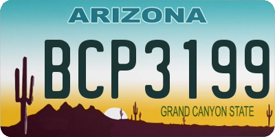 AZ license plate BCP3199