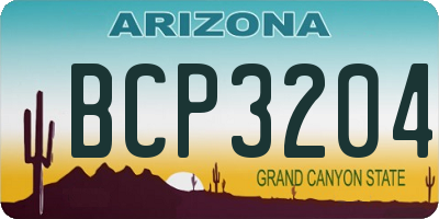 AZ license plate BCP3204