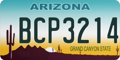 AZ license plate BCP3214