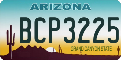 AZ license plate BCP3225