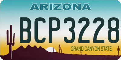 AZ license plate BCP3228