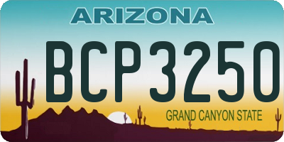 AZ license plate BCP3250