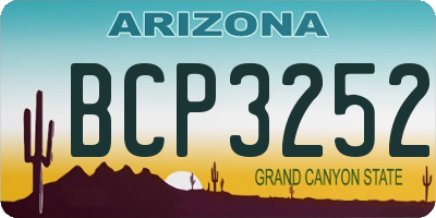 AZ license plate BCP3252