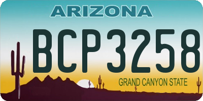 AZ license plate BCP3258