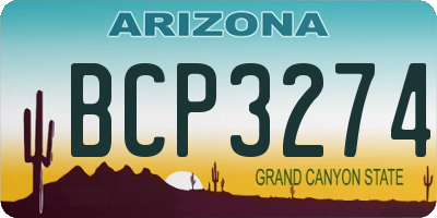 AZ license plate BCP3274