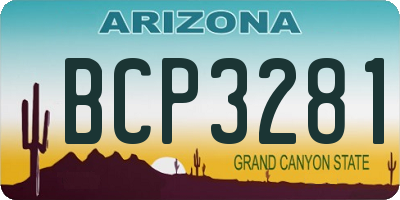 AZ license plate BCP3281