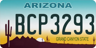 AZ license plate BCP3293