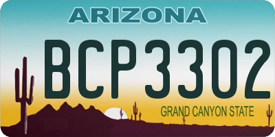 AZ license plate BCP3302