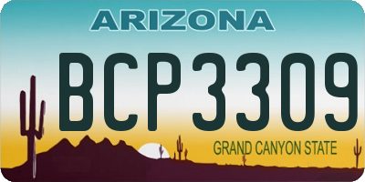 AZ license plate BCP3309