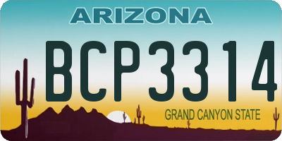 AZ license plate BCP3314