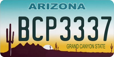 AZ license plate BCP3337