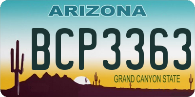 AZ license plate BCP3363