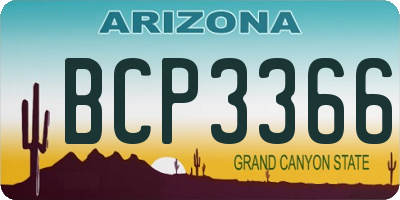 AZ license plate BCP3366