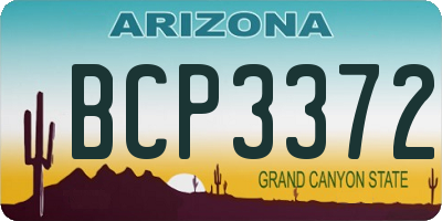 AZ license plate BCP3372