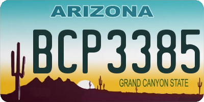 AZ license plate BCP3385