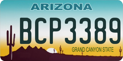 AZ license plate BCP3389