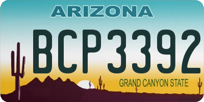 AZ license plate BCP3392