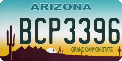 AZ license plate BCP3396