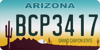 AZ license plate BCP3417