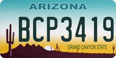 AZ license plate BCP3419