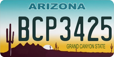 AZ license plate BCP3425