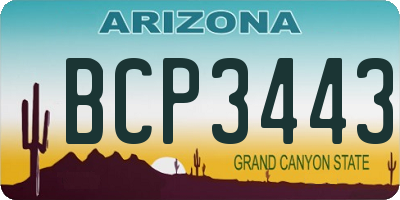 AZ license plate BCP3443