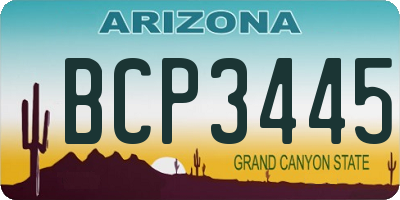 AZ license plate BCP3445