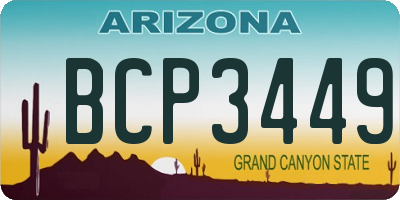 AZ license plate BCP3449