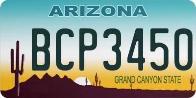 AZ license plate BCP3450