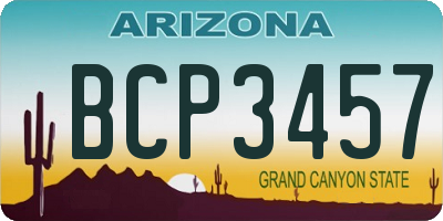 AZ license plate BCP3457