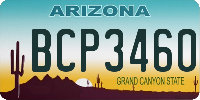 AZ license plate BCP3460