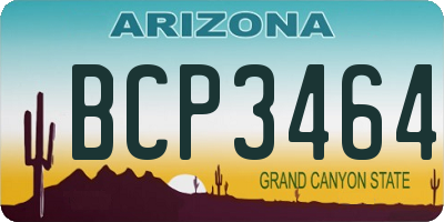 AZ license plate BCP3464