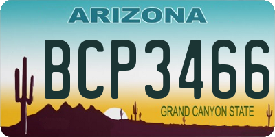 AZ license plate BCP3466