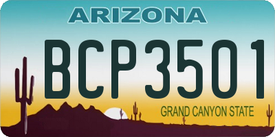 AZ license plate BCP3501