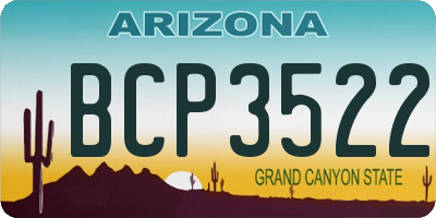 AZ license plate BCP3522